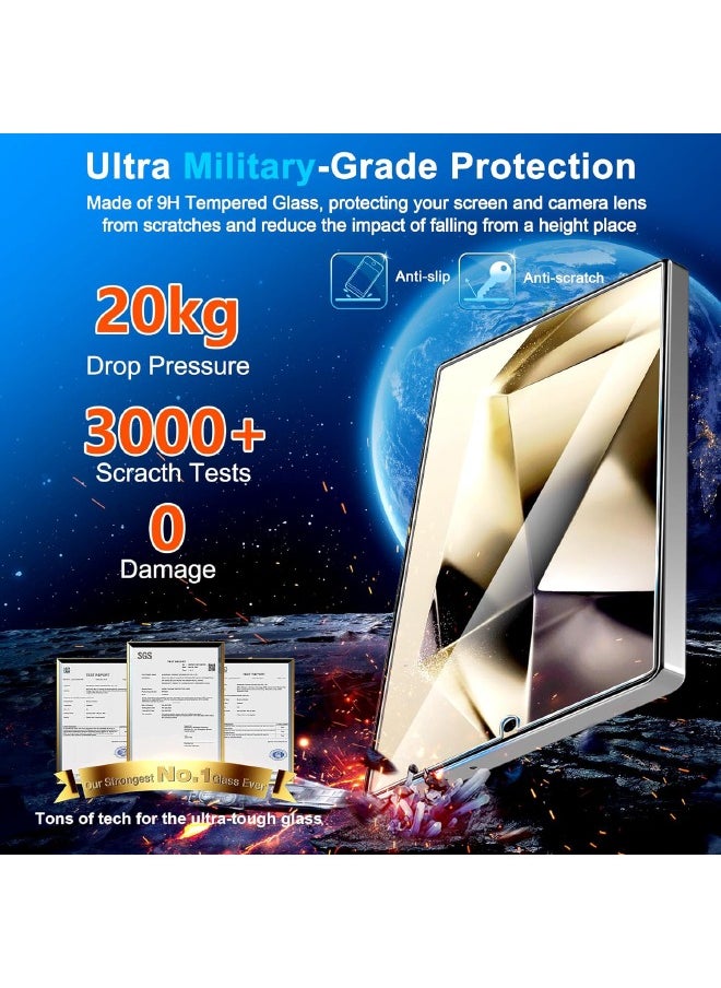 Glass - [2+2 Pack] Samsung Galaxy S25 Ultra Screen Protector with Camera Lens Protector, Touch Sensitive Ultrasonic Fingerprint Unlock, HD 9H Hardness Bubble Free Scratch Resistant, Case Friendly (Boxed, 2+2 PCS) - Image 1