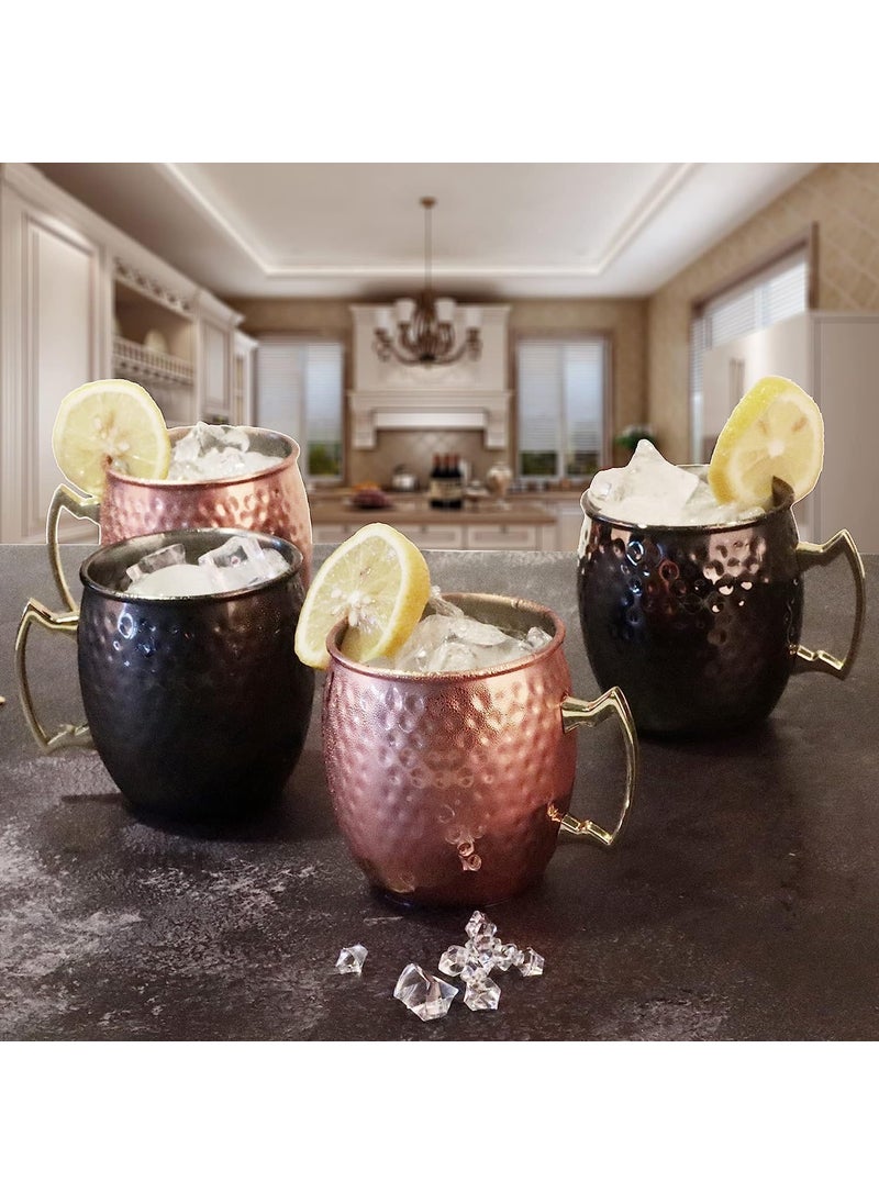 Arora Moscow Mule Mug Set of 4 Black Hammered Durable for Home Dining Max Capacity 20oz 37 D x 39 H 6014506  - Image 3