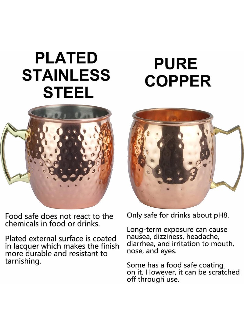 Arora Moscow Mule Mug Set of 4 Black Hammered Durable for Home Dining Max Capacity 20oz 37 D x 39 H 6014506  - Image 5