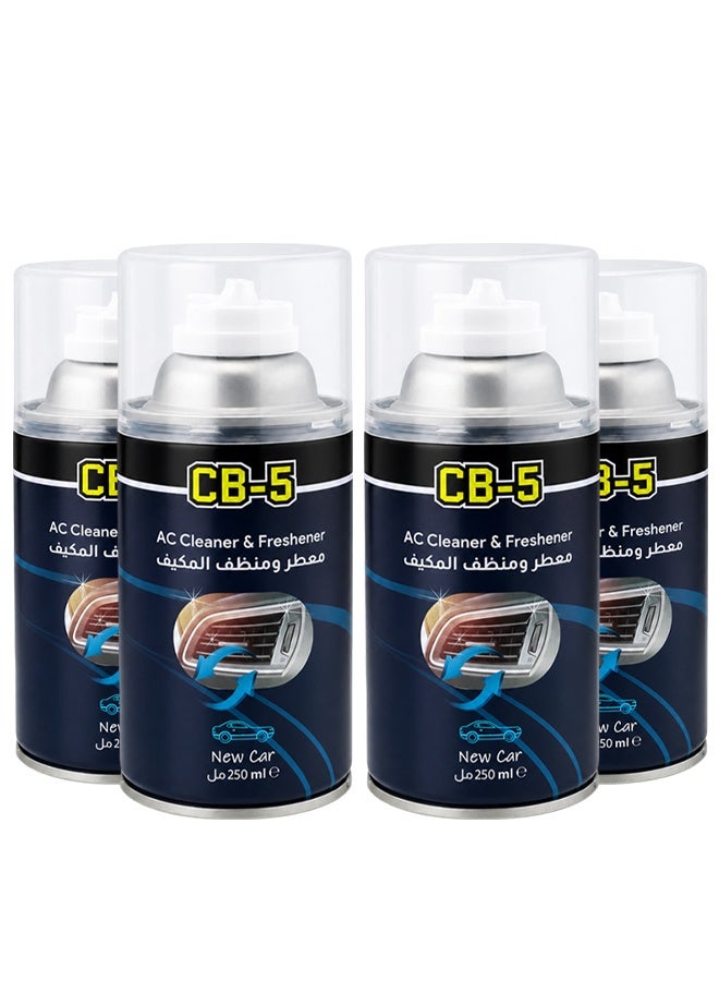 4 PCS CB-5 AC Cleaner & Freshener 250ml Car Air Conditioner Vent Cleaner Spray Air Vent Deodorizer Odor Eliminator AC Duct Cleaner Fresh Cabin Air Conditioning Cleaner for Cars SUVs Vans Pickup Trucks - Image 1