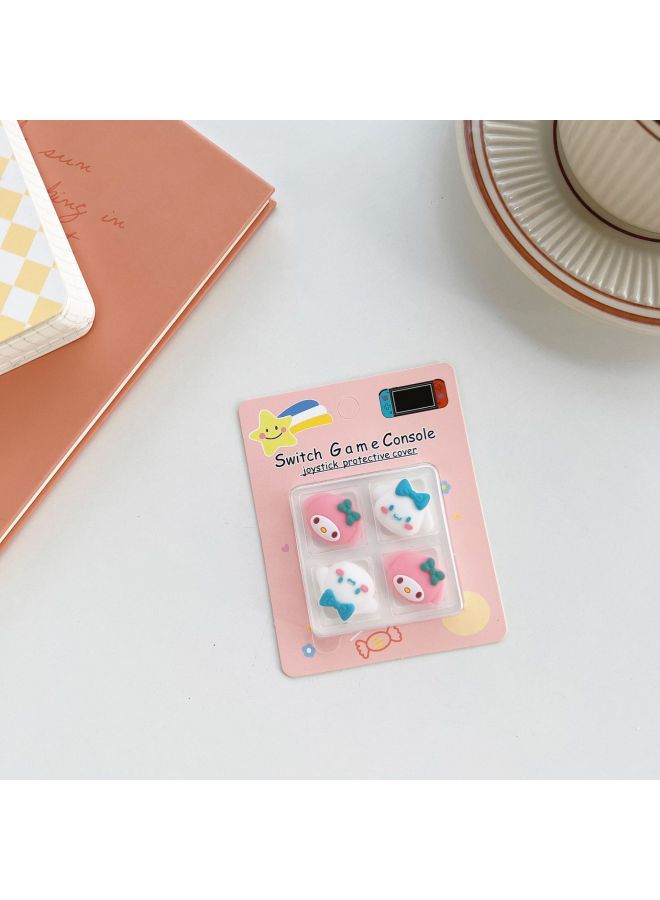 Cartoon Switch Silicone Rocker Cover NS Lite Rocker Cap Protective Cover Left And Right Handle Rocker Protective Cap-Product Color:Black X + White X-Four Pack  - Image 5