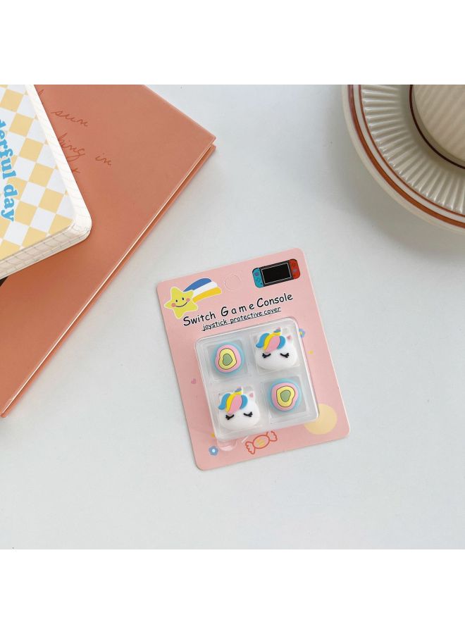 Cartoon Switch Silicone Rocker Cover NS Lite Rocker Cap Protective Cover Left And Right Handle Rocker Protective Cap-Product Color:Black X + White X-Four Pack  - Image 3
