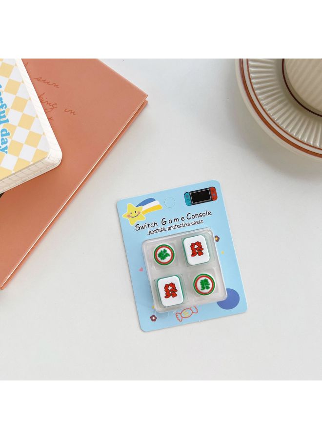 Cartoon Switch Silicone Rocker Cover NS Lite Rocker Cap Protective Cover Left And Right Handle Rocker Protective Cap-Product Color:Black X + White X-Four Pack  - Image 4