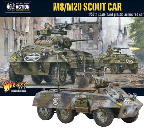 WARLORD GAMES M8M20 Greyhound Scout Car 156 28mm Plastic Scale Model Armoured Car for Bolt Action by Warlord Games Highly Detailed World War 2 Miniatures for Tabletop Wargaming - Image 1