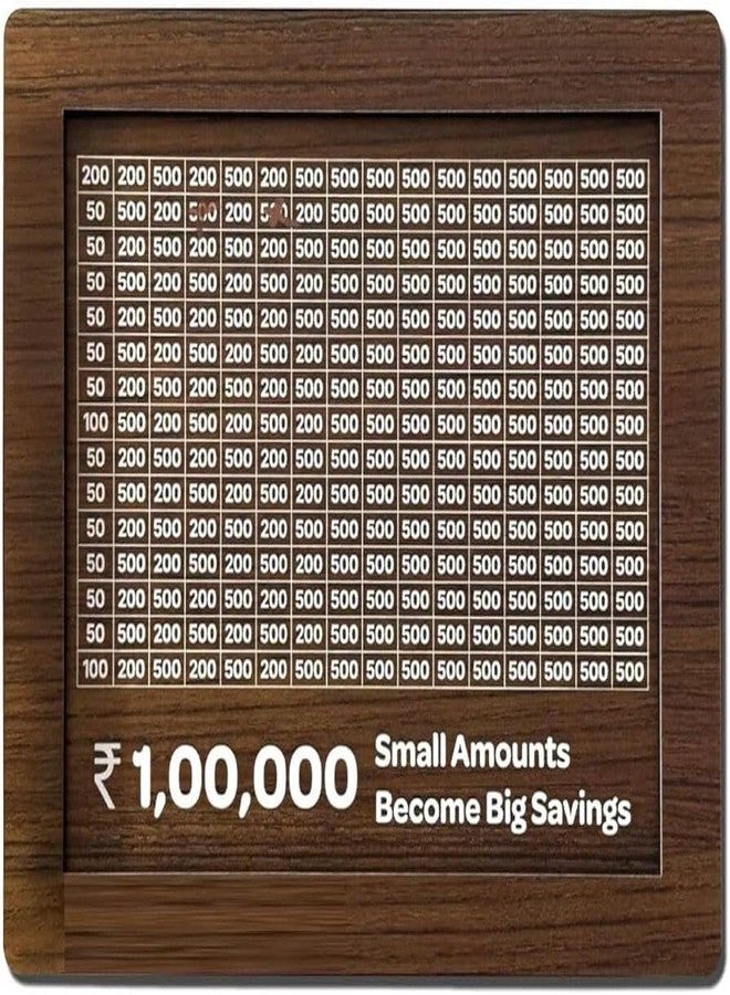 DARSHANAM WORLD Wooden Money Saving Box for Kids & Adults, Coin Box, Savings Box, Piggy Bank, Smart Money Box, Wooden Coin Box, Money Saver, Piggy Bank with Numbers, Target Rupees Savings Box - Image 1