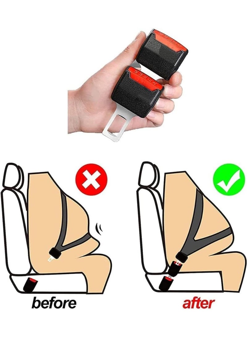 قطعتان من موسع حزام الأمان العالمي للسيارة، مشبك أمان قابل للتعديل لمزيد من الراحة وسهولة التركيب، لون أسود - Image 5