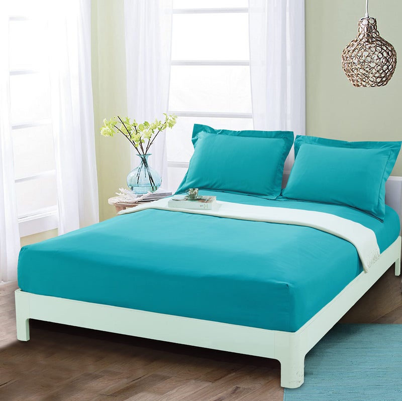 Mocassi King Fitted Sheet  Deep Pocket Cooling Sheets up to 16 inch  Hotel Luxury 1800 Premier  Softest Sheets  Wrinkle Resistant  1 Single Bottom Fitted Sheet King Teal
