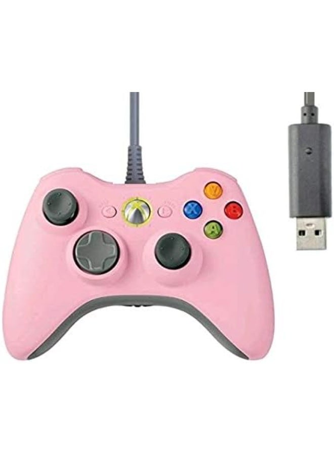 Wired USB Controller Gamepad for Microsoft Xbox 360, Compatible with Windows PC, Laptop, and Computer, Video Game Controller, Pink - Image 1