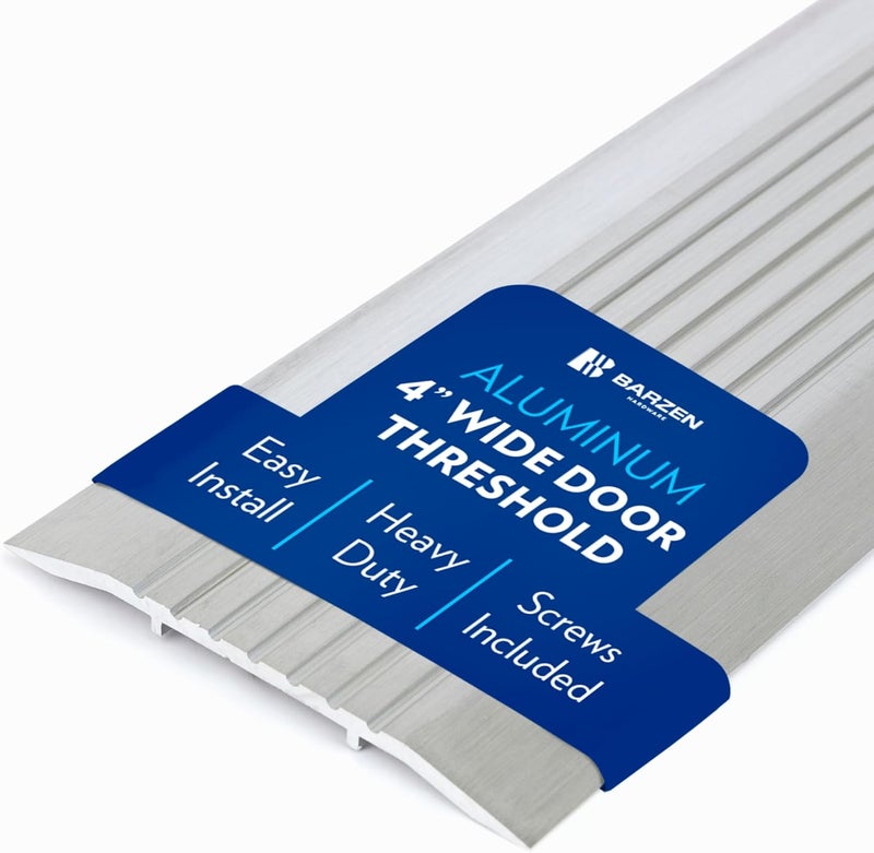 Barzen Premium Aluminum Threshold - Exterior Door Threshold Transition Strip - ADA Wheelchair Compliance, 36 Inch Long 4 inch Wide. - Image 1