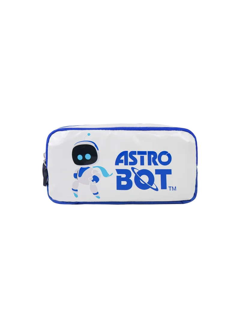 سوني Sony Astro Bot Regular Pencil Case – White and Blue Zippered Gaming Stationery Pouch for Kids