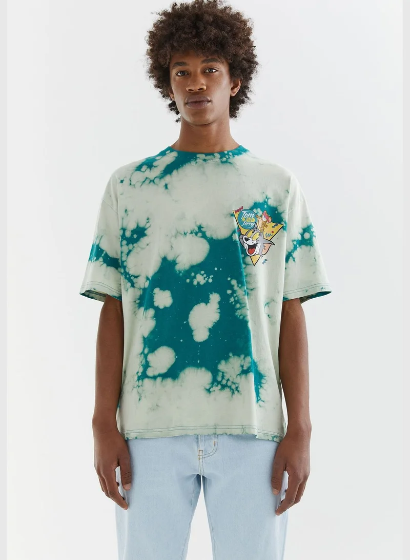 PULL&BEAR Tom & Jerry tie-dye print T-shirt