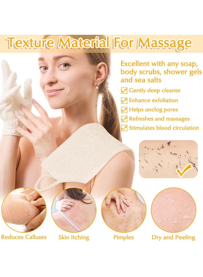 Exfoliating Back Scrubber Bath Gloves Set, Exfoliating Shower Towel With Shower Gloves For Body Scrub, Back Cleaner Wash Gloves To Remove Dead Skin - Image 3