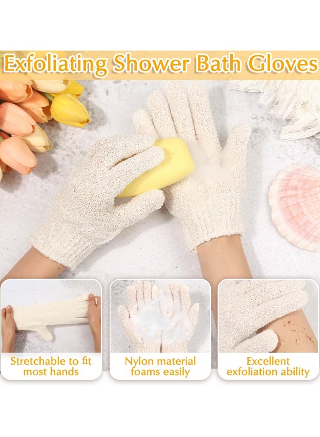 Exfoliating Back Scrubber Bath Gloves Set, Exfoliating Shower Towel With Shower Gloves For Body Scrub, Back Cleaner Wash Gloves To Remove Dead Skin - Image 4