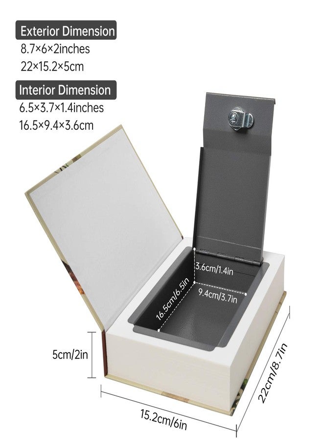 PACOLO Real Paper Transfer Book Safe for Jewelry, Money and Cash, Hollow with Hidden Compartment,Key and Combination Lock M Key - Image 2