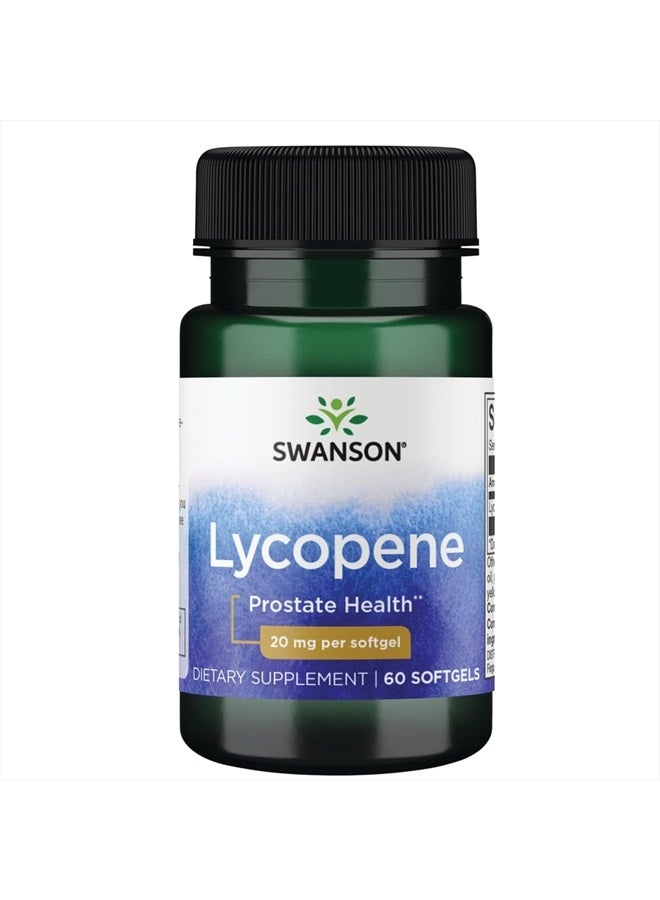 SWANSON Lycopene-Natural Men's Health Supplement Promoting Prostate & Heart Health, Supports Blood Pressure Within a Normal Range (60 Softgels) - Image 1