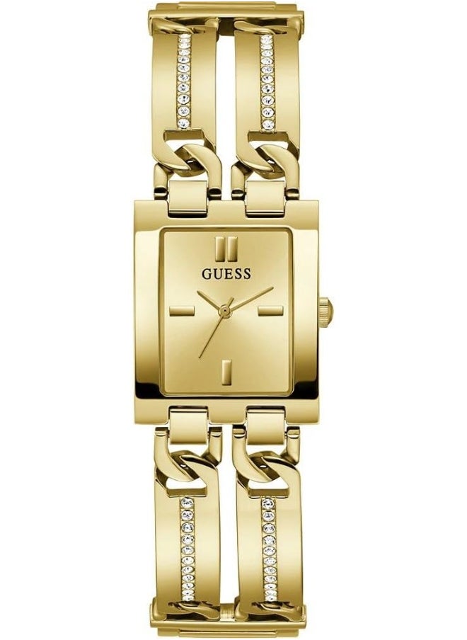 GUESS GUESS Women Champagne Rectangular Dial Analogue Watch- GW0668L2  - Image 1