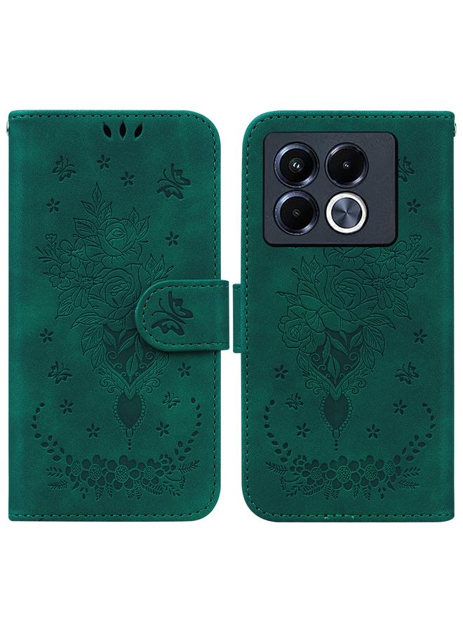 Zaboon Case For Infinix Note 40 5G Butterfly Rose Embossed Leather Phone Case - Image 1
