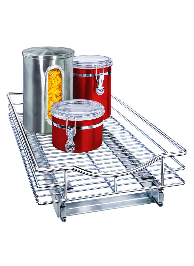 LYNK PROFESSIONAL LYNK PROFESSIONAL Pull Out Cabinet Organizer 11 x 18 Slide Out Drawers for Kitchen Cabinets  Sliding PullOut Pantry Shelves  Home Shelf Organizers  Lifetime Ltd Warranty Chrome 