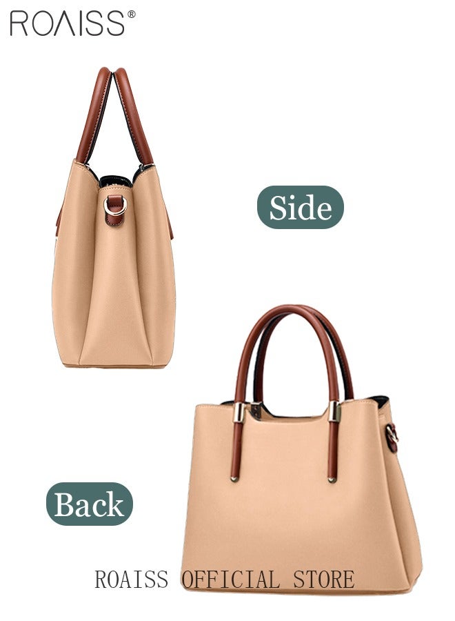 roaiss Retro Elegant Handbag Advanced Leather Unique Chic All-match Large Capacity One Shoulder/Crossbody Messenger Bag for Women/Mother/Girl Friend Gift  - Image 3