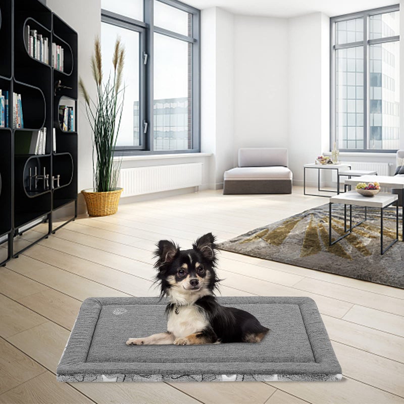 EMPSIGN Dog Crate Pad - Reversible Kennel Mat (Cool & Warm), Machine Washable, Cozy Star Pattern Sleeping Pad for Small Medium Large Dogs, All-Season Pet Bed, Suitable for 24"x18" Dog Crate, Grey - Image 5