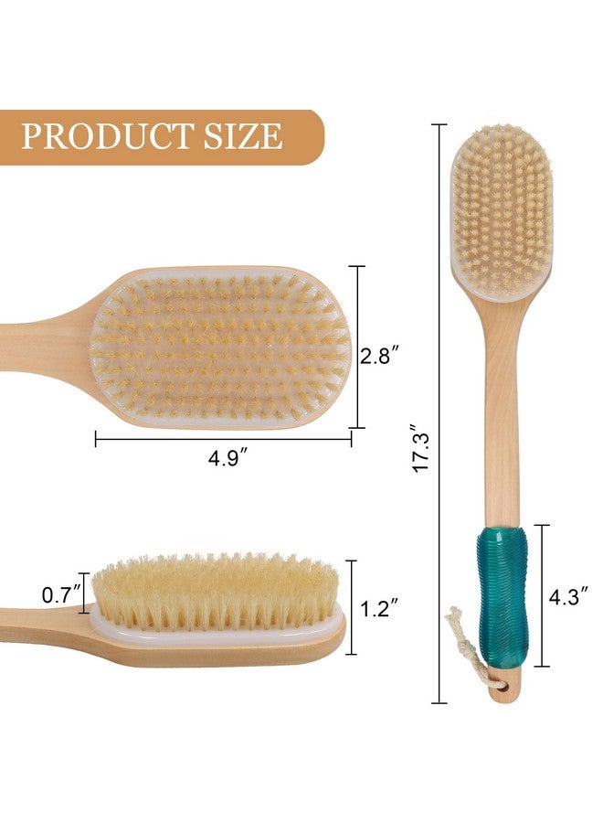 OWIIZI Back Scrubber For Shower,Stiff Boar Bristles Wooden Curved Long Handle Antiskid Body Bath Brush For Back Use Wet Or Dry,Deep Cleanse Large Surface Back Scrub Brush - Image 4