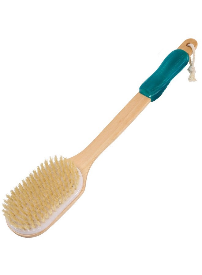 OWIIZI Back Scrubber For Shower,Stiff Boar Bristles Wooden Curved Long Handle Antiskid Body Bath Brush For Back Use Wet Or Dry,Deep Cleanse Large Surface Back Scrub Brush - Image 2