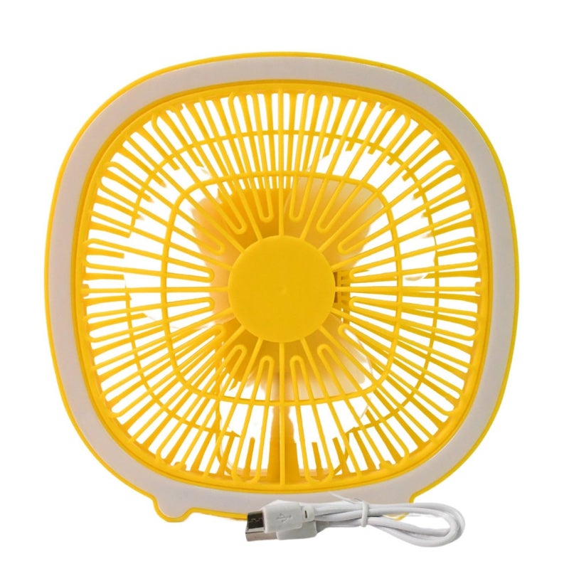 ATEVON Mini USB Desk Fan with LED Light - Compact Personal Cooling Fan for Work, Study & Travel (1 Pc) - Image 5