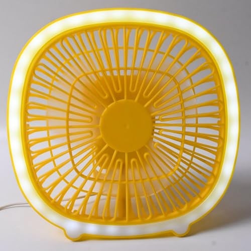 ATEVON Mini USB Desk Fan with LED Light - Compact Personal Cooling Fan for Work, Study & Travel (1 Pc) - Image 3