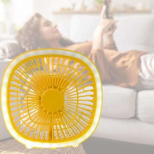 ATEVON Mini USB Desk Fan with LED Light - Compact Personal Cooling Fan for Work, Study & Travel (1 Pc) - Image 2