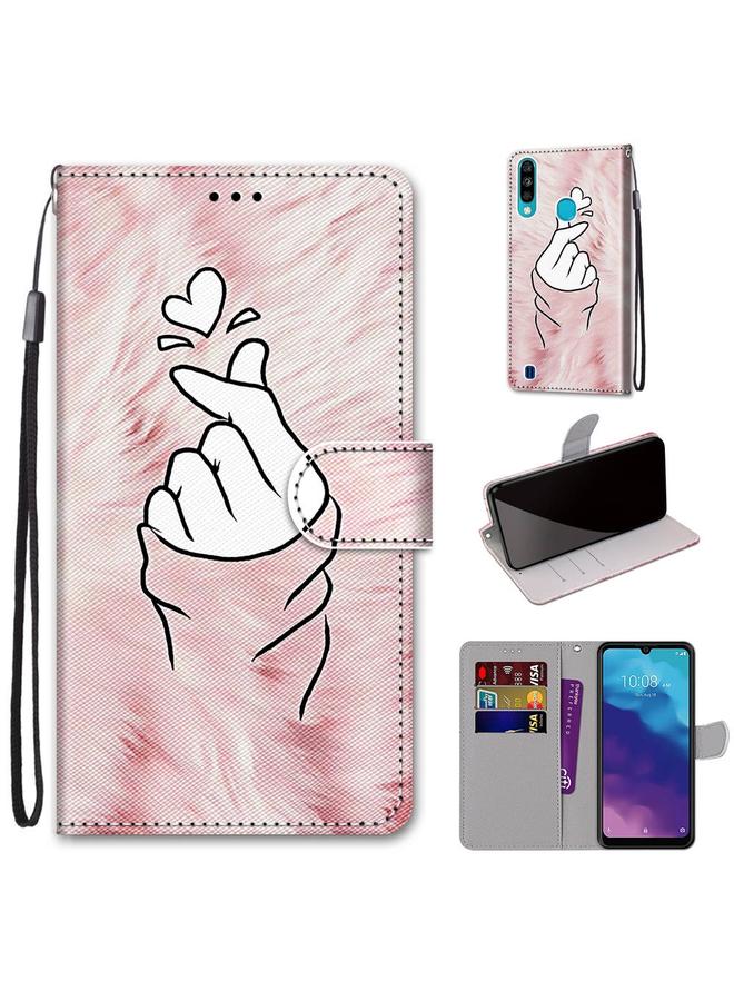 Case For ZTE Blade A7 2020 Coloured Drawing Cross Texture Horizontal Flip PU Leather Case with Holder & Card Slots & Wallet & Lanyard