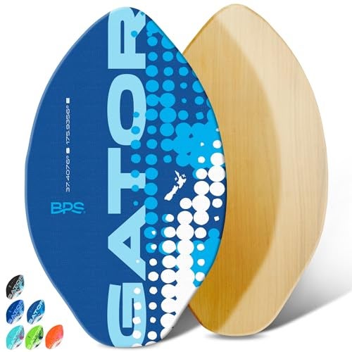 BPS Gator 40 Skim Board  Laminated Wooden Skim Board with Grip Pad  No Wax Needed  For Kids  Adults Blue - Image 1