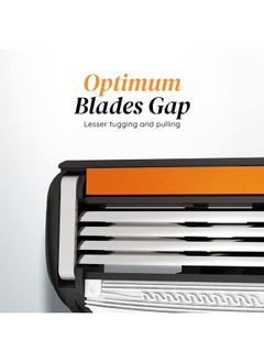 LetsShave Pro 4 Manual Shaving Razor Blades Refills (Cartridge), Pack Of 8, Ultra Sharp 4 Blades For Face & Head, Blades For Men Face & Head  - Image 3