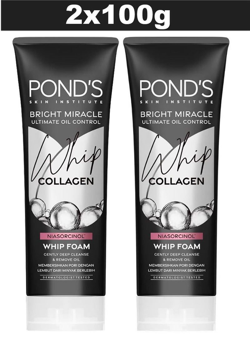 Pond's Bright Miracle Ultimate Oil Control Whip Collagen Facial Foam 100g x 2 - Image 3