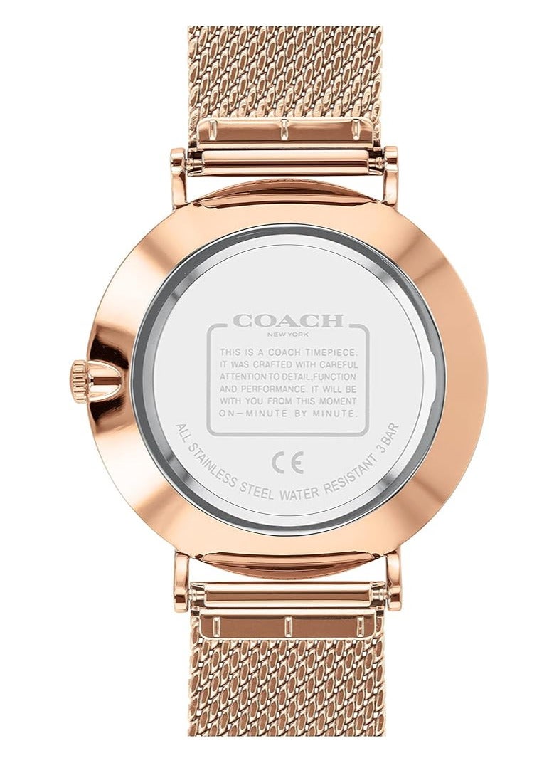 COACH Charles Black Dial Rose Gold Mesh Bracelet Watch for Men - 14602552 - Image 3