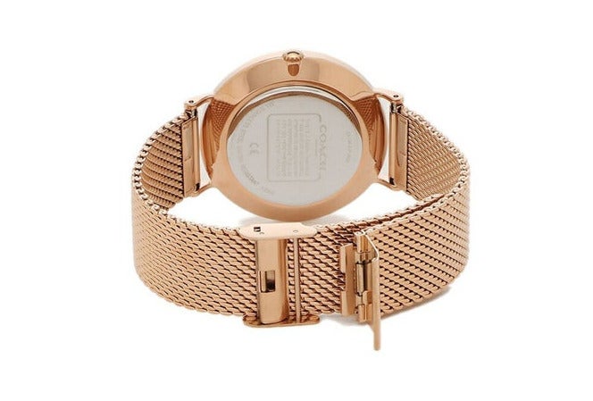 COACH Charles Black Dial Rose Gold Mesh Bracelet Watch for Men - 14602552 - Image 4