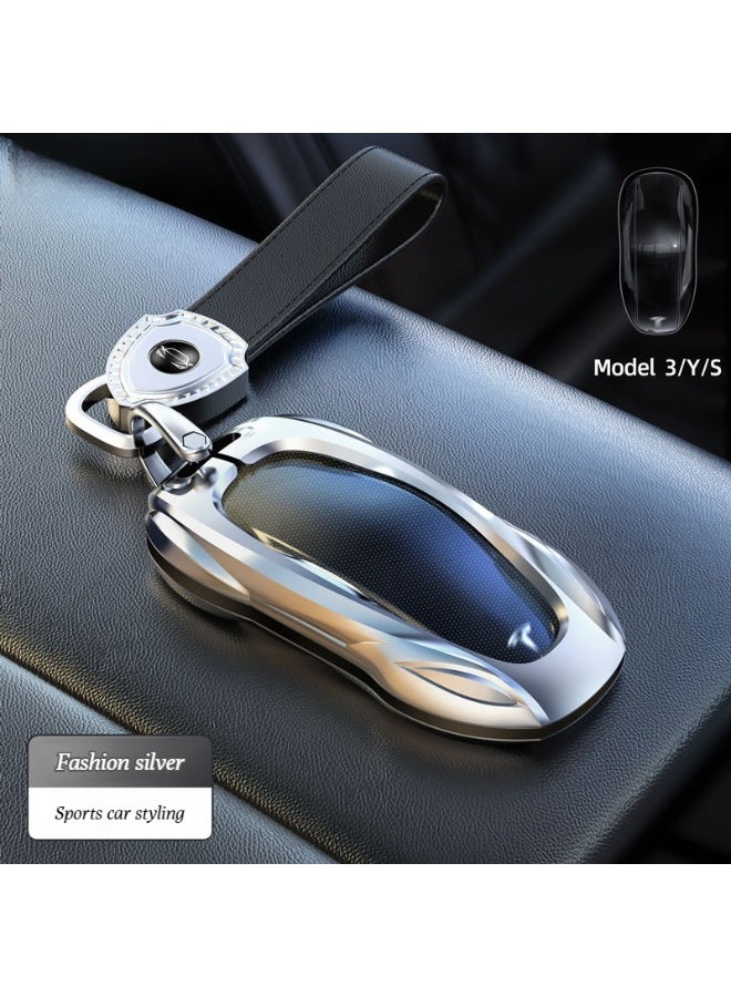 Tesla Suitable for Tesla card keys, model 3_Y_S_X updated version car metal protective cover, high-end car key protective cover - Image 1