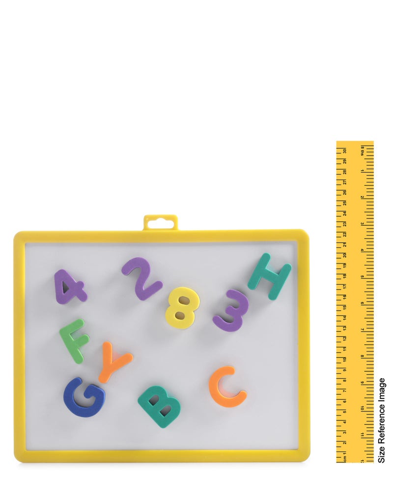 PlayNation Play Nation 2-in-1 Multipurpose Double-Sided Magnet & Chalk Board, Educational, Lightweight, Smooth Edges, 2 Years+, L 28.5 x B 23.5 x H 1 cm, Multicolor - Pack of 36 Alphabets and Numblers + 4 Accessories - Image 3