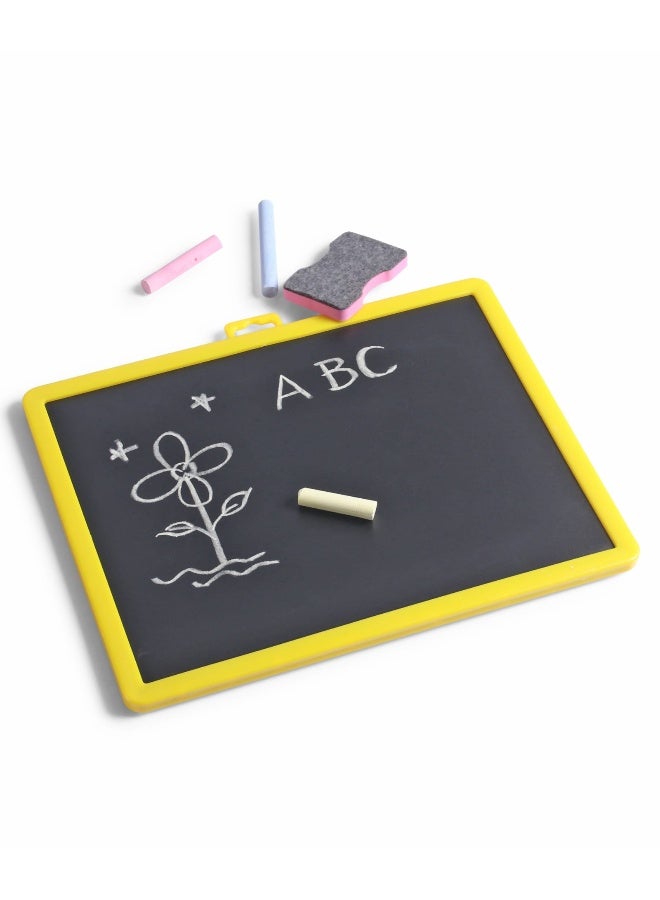 PlayNation Play Nation 2-in-1 Multipurpose Double-Sided Magnet & Chalk Board, Educational, Lightweight, Smooth Edges, 2 Years+, L 28.5 x B 23.5 x H 1 cm, Multicolor - Pack of 36 Alphabets and Numblers + 4 Accessories - Image 5