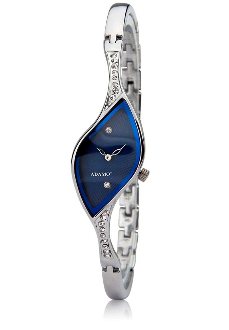 ADAMO Stainless Steel Analog Blue Dial Women's Watch -9710Sm01 - Image 1