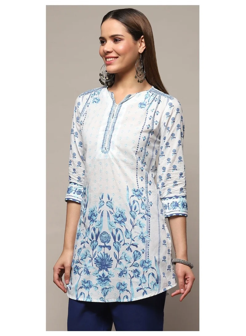 Biba  White Cotton Straight Kurti for Women | Best Price UAE