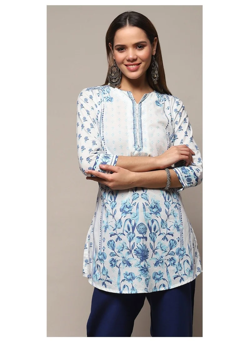 Biba  White Cotton Straight Kurti for Women | Best Price UAE