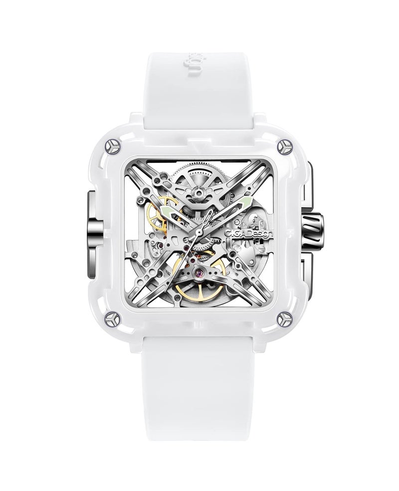 CIGA Design Watches for Womens Mechanical Automatic X Series Machina Fashion Wild Wrist Accessories Sapphire Crystal Analog Skeleton Watches with Silicone and Nylon Strap White Iron Box Version - Image 2