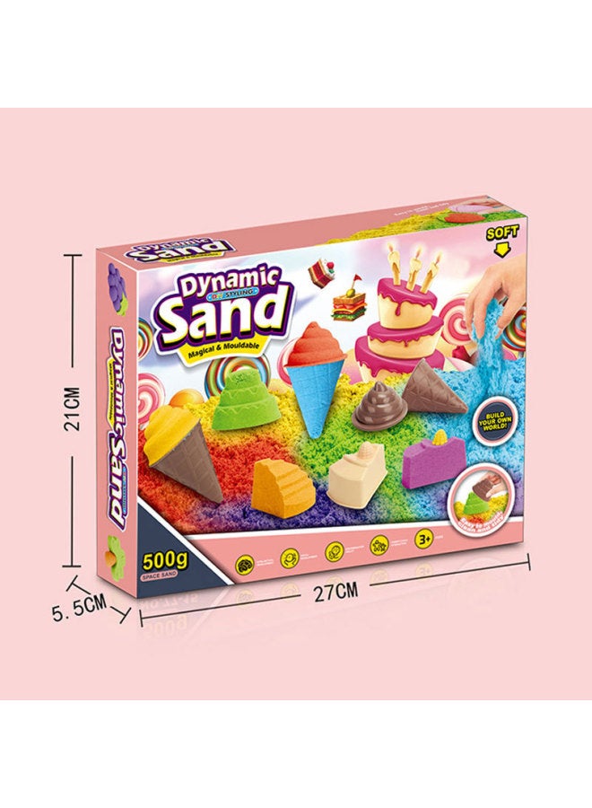 Space Sand Full Set Of Power Magic Sand Tray Suit Children Play Sand Toy With Fruit Ice Cream Mold Product-Specifications:Ice Cream Suit  - Image 5