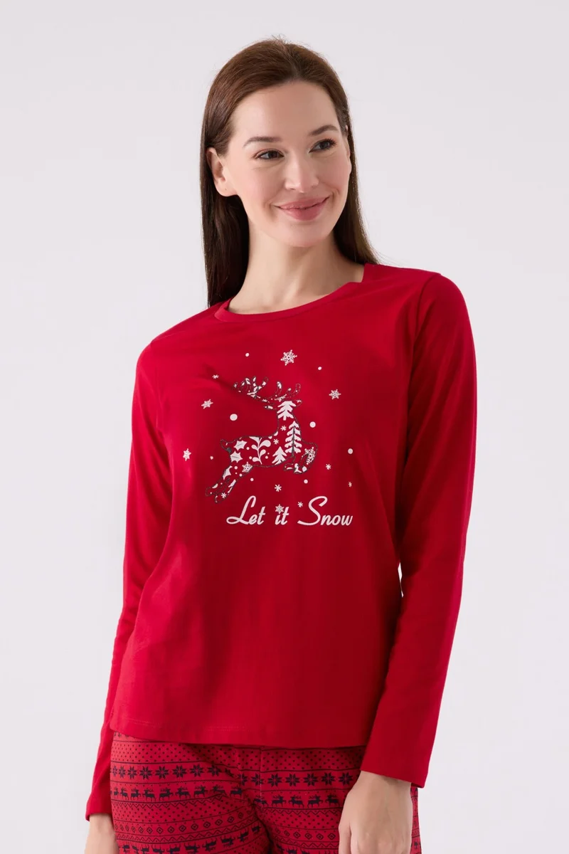 ارنيتا Women's Long Sleeve Pajama Set AR3106 Red