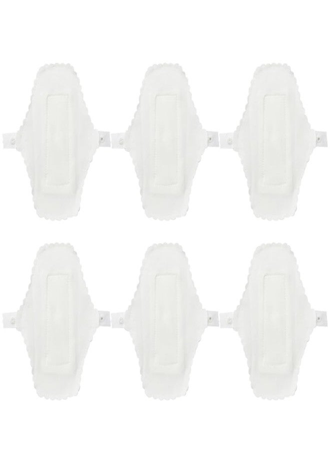 Healeved 6pcs Reusable Menstrual Pads White Washable Cotton Sanitary Towels with Convenient Button Fastening for Travel and Everyday Use - Image 1