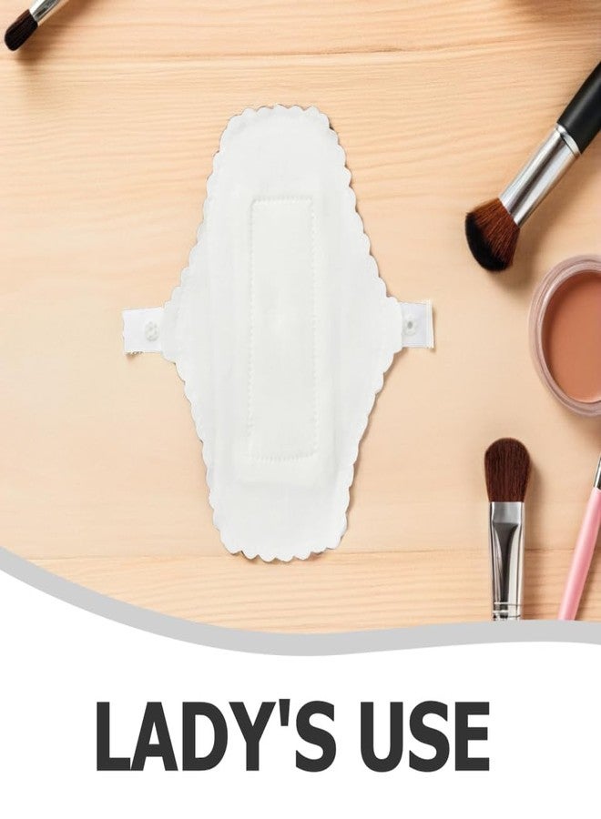 Healeved 6pcs Reusable Menstrual Pads White Washable Cotton Sanitary Towels with Convenient Button Fastening for Travel and Everyday Use - Image 2