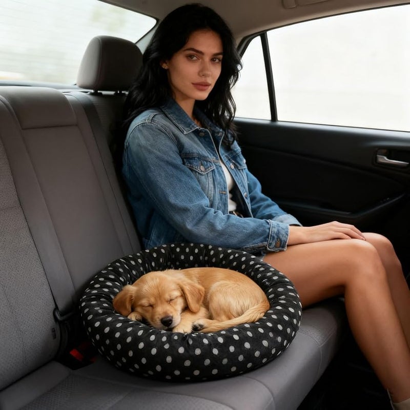 Heated Cat Bed With Black Spots Adjustable Warming Pad For Indoor Outdoor Winter Use - Image 4