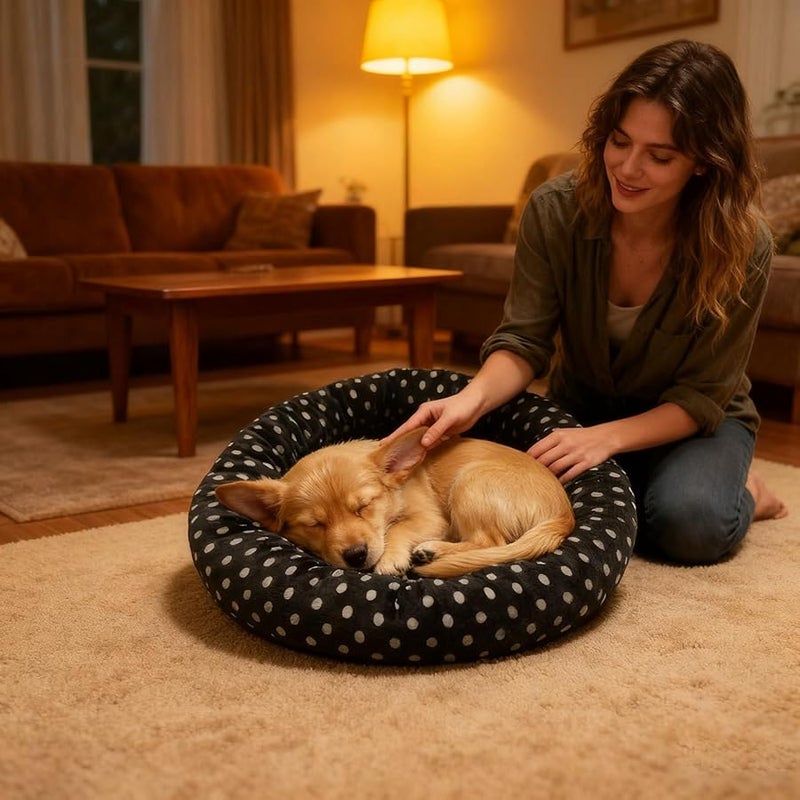 Heated Cat Bed With Black Spots Adjustable Warming Pad For Indoor Outdoor Winter Use - Image 3