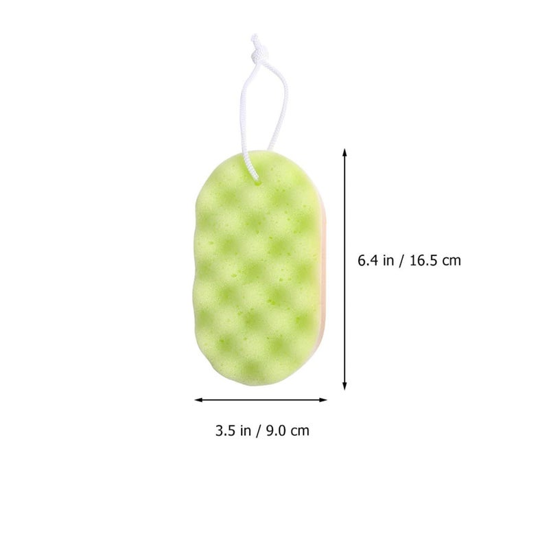3-Layer Textured Bath Sponge Pouf Scrubber Set for Adults 6 Colors - Image 3
