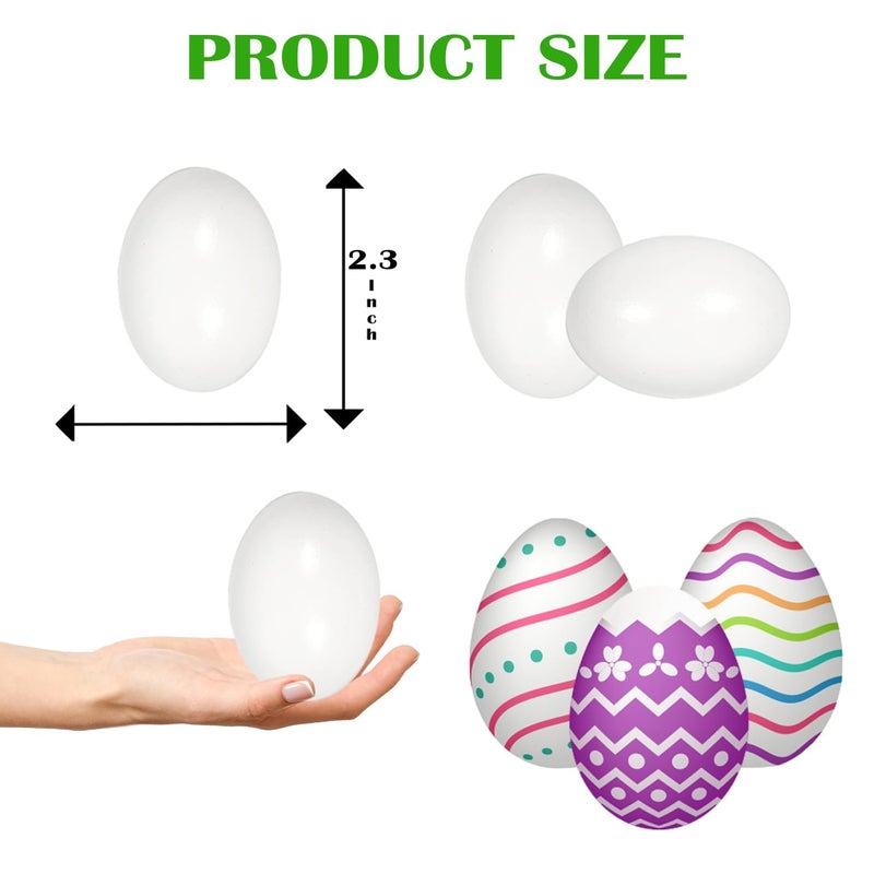 Chochkees Wooden Easter Eggs, White Wooden Eggs, 2.3" Inches (12-Pack) - Image 3